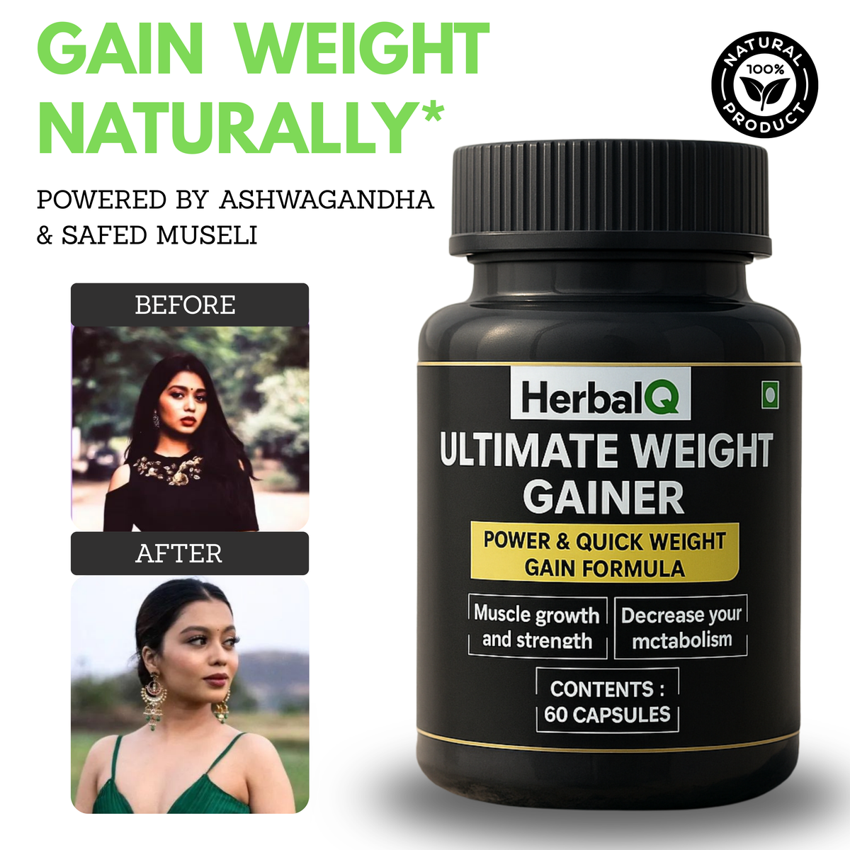 HerbalQ Weight Gainer – Doctor Trusted Formula